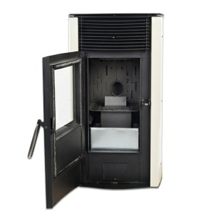 Pachet economic - Soba pe peleti KOPH PD 8 kW, cu aer cald, buncar peleti 8 kg, 50 mp, Crem + Stabilizator tensiune + Aspirator cenusa 1000W + Cos fum inox de interior ⌀80 mm - Img 4