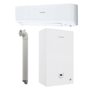 Pachet Incalzire si Racire - Centrala termica pe gaz Fondital Tenerife KC 24 kW + Aer conditionat Mitsubishi Heavy Nyoko Plus 12.000 BTU