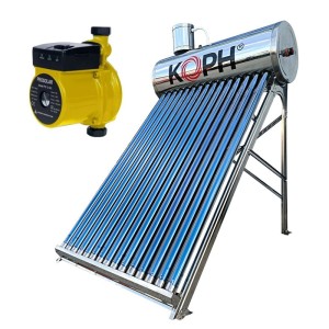 Pachet panou solar nepresurizat KOPH CNS-58-150, 150 litri, inox, 15 tuburi, suport terasa, apa calda + Pompa ridicare presiune PS 12/10G 180