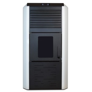 Pachet termosemineu cu peleti Termax Kamin ECO, 30 kW, 220 mp, buncar peleti 55 kg, volum apa 49 litri, diametru cos fum ⌀80 mm, vas expansiune si pompa recirculare incluse, Alb, Grup siguranta si Boiler termoelectric Ariston 100 litri - Img 8