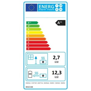 Pachet termosemineu cu peleti Termax Kamin PM 15 kW, 120 mp, buncar peleti 30 kg, volum apa 30 litri, diametru cos fum ⌀80 mm, vas expansiune si pompa recirculare incluse, Sursa KOPH 700 W + Stecher Schuko cu protectie la joasa si inalta tensiune, Bordo - Img 2