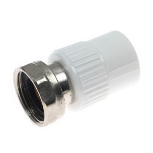 Racord semiolandez PPR, ⌀20 mm x 1/2", filet interior, alb - Img 1