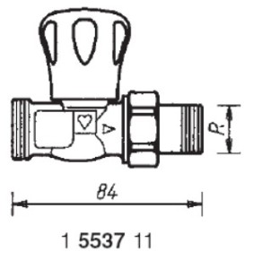 Robinet tur HERZ FE 1/2" drept, EK, cu ventil - Img 2