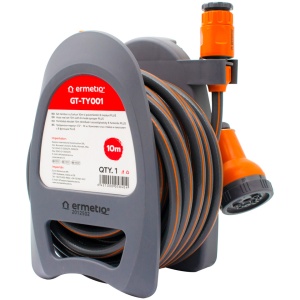 Set furtun gradina, Ermetiq Plus, 3/8 toli, 10 m, cu tambur si pistol de stropit