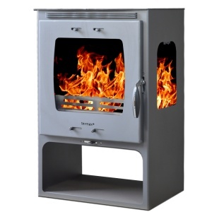 Soba pe lemn Termax Atria, 12.2 kW, randament 84.17%, 80 m², spatiu depozitare lemne, Antracit - Img 2