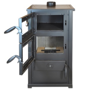 Soba pe lemn Termax Bucovina, 12.2 kW, cuptor incorporat, randament 84.17%, 80 m², Maro - Img 5
