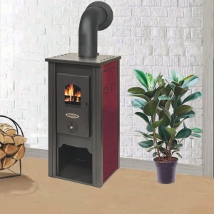 Soba pe lemn Termax Bucur, 6.11 kW, randament 86.49%, 40 m², spatiu depozitare lemne, Bordo - Img 3