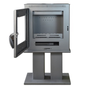 Soba pe lemn Termax Luxora cu picior, 12.2 kW, randament 84.17%, 80 m², Antracit - Img 5