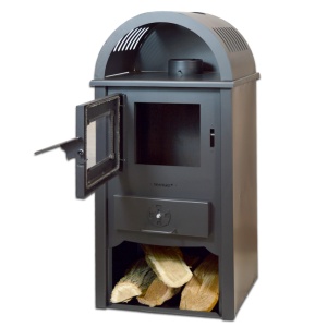Soba pe lemn Termax Toader, 7.02 kW, randament 85.74%, 45 m², spatiu depozitare lemne, Antracit - Img 5