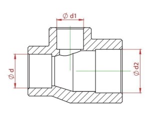 Teu redus PPR alb, Ø32-25-20