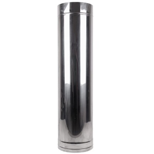 Tub inox dublu perete DP, Ø350 mm, lungime 1 m, izolat 40 mm, AISI 304, model P1/C25/304/V5