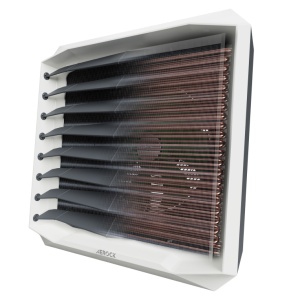 Aeroterma cu agent termic Aerock Mini R2, 3 - 20 kW, tip motor AC, debit aer 2150 m³/h, zgomot redus, tevi de conectare din cupru, 1-4-0101 - Img 3