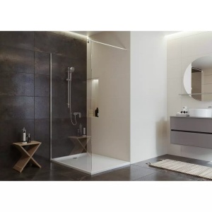 Cabina de dus, tip walk-in, crom, 120x200, Mille - Img 2