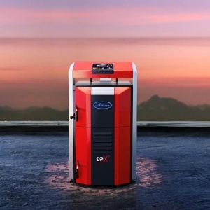 Cazan pe lemne cu gazeificare ATTACK DPX, 25 kW, volum manta apa 100 litri, grosime camera ardere 6 mm, randament 91%, lungime maxima bustean 55 cm, cos evacuare Ø150 mm - Img 2