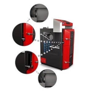 Cazan pe lemne cu gazeificare ATTACK DPX, 35 kW, volum manta apa 110 litri, grosime camera ardere 6 mm, randament 91%, lungime maxima bustean 65 cm, cos evacuare Ø150 mm - Img 8
