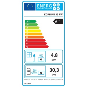 Centrala peleti KOPH PM 35 KW, 230 mp, buncar peleti 80 kg, diametru cos fum ⌀100 mm, pompa recirculare si vas expansiune incorporate, Negru - Img 2