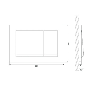 Clapeta actionare rezervor WC incastrat, Cersanit Enter K97-516, Alb, 22 x 15 x 1.65 cm - Img 2