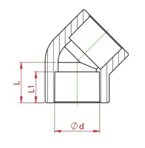 Cot teava PPR alb, Ø 63 mm, 45 grade, PN25