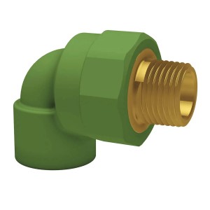 Cot teava PPR, Ø 20 - 1/2 E, 90 grade, PN25, verde
