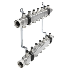 Distribuitor echipat TECE, inox, filet interior, 7 cai, 1"
