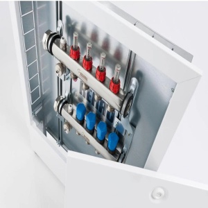 Distribuitor inox cu debitmetre, pentru incalzirea in pardoseala, REHAU HKV-D AG 8 cai, 13801801001 - Img 2