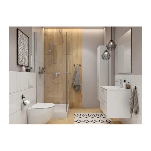 Dulap cu lavoar suspendat Niko, cu sertare, 80, S801-538, alb - Img 4