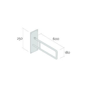 Maner rabatabil ajutator Etiuda, 60 cm, pentru persoane cu dizabilitati, inox - Img 2