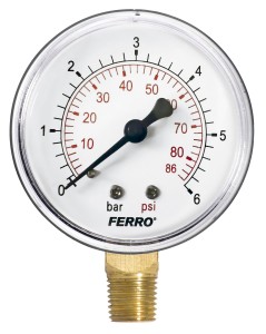 Manometru radial Ferro M6306R, 63 mm, 1/4", 0-6 bar - Img 1