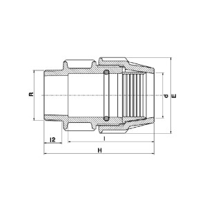 Mufa PEHD, Ø40 mm x 1 1/4 E, PN16, Plasson - Img 2