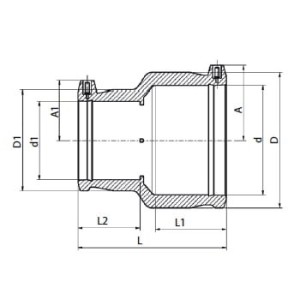 Mufa redusa electrofuziune, Ø110 x Ø90 mm, PN16