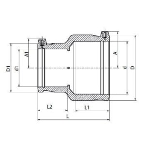 Mufa redusa electrofuziune, Ø90 x Ø75 mm, PN16