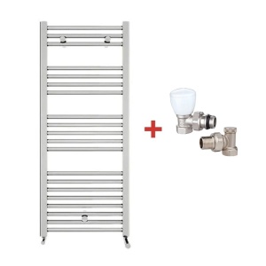 Pachet calorifer (radiator) de baie KOPH E, tip scarita, din otel, drept 500/1000 mm, 436 W, Robineti Tur/Retur KOPH 1/2"