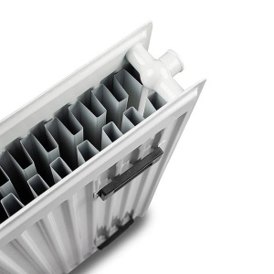 Pachet calorifer (radiator) din otel KOPH, tip 22, 400/2000 mm, 3226 W + Cap termostatic si 2 robineti tur-retur Herz - Img 3