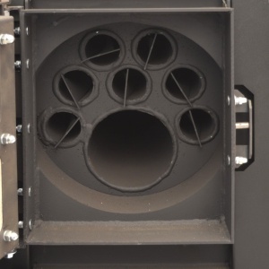 Pachet centrala mixta lemn/pelet Termax Tera 28 kW, 185 mp, buncar peleti 95 kg, volum manta apa 75 litri, diametru cos Ø120 mm, Termostat inteligent KOPH I302, Pompa recirculare, Boiler termoelectric 100 litri, Grup siguranta, Calorifere si Robineti - Img 7
