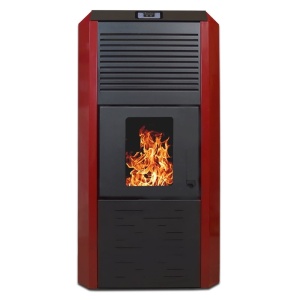 Pachet economic - Termosemineu cu peleti Termax Kamin ECO, 30 kW, 220 mp, buncar peleti 55 kg, diametru cos fum ⌀80 mm, vas expansiune si pompa recirculare incluse, Bordo + Termostat KOPH 303RF + Aspirator cenusa 1000W + Cos fum inox de interior ⌀80 mm - Img 3