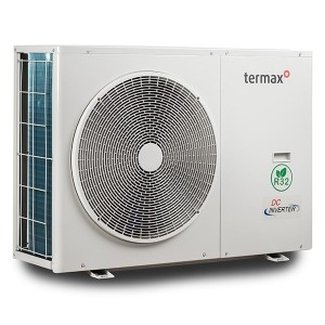 Pachet pompa de caldura Termax 12 kW, Wi-Fi, Alimentare Monofazica, Monobloc, Compresor Mitsubishi, Inverter + Vas amestec instalatii TESY V50, clasa energetica C, 3 bari + Robinet anti-inghet Caleffi 1"