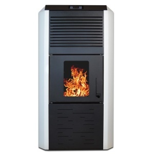Pachet Smart Control - Termosemineu cu peleti Termax Kamin ECO, 30 kW, 220 mp, volum apa 49 litri, diametru cos fum ⌀80 mm, vas expansiune si pompa recirculare incluse + Termostat inteligent KOPH I302 WiFi + Aspirator cenusa 1000W + Stabilizator tensiune