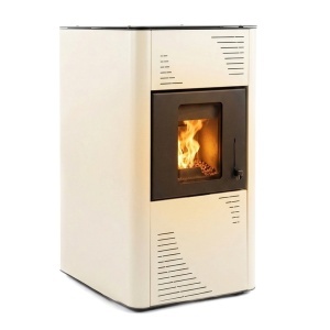 Pachet Smart Control - Termosemineu pe peleti Termax Kamin PM 15 kW, 120 mp, volum apa 30 litri, diametru cos fum ⌀80 mm, vas expansiune si pompa recirculare incluse + Termostat inteligent KOPH I302 WiFi + Aspirator cenusa 1000W + Stabilizator tensiune