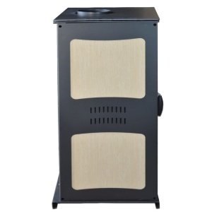 Pachet soba pe lemn Termax Ambra, 9.47 kW, randament 84.32%, 60 m², Bej, set accesorii, aspirator cenusa si suport lemne foc metalic Termax XL - Img 6