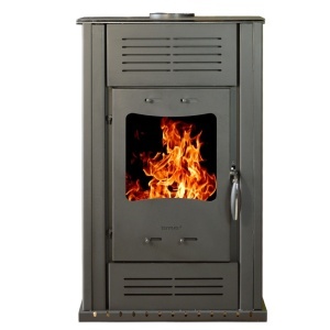 Pachet soba pe lemn Termax Ambra, 9.47 kW, randament 84.32%, 60 m², set accesorii, Termax si suport lemne foc metalic Termax M - Img 2