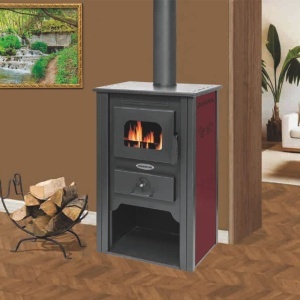 Pachet Termosemineu pe lemn Termax Alma, 11.52 kW, randament 85.59%, 75 m², Bordo, Grup siguranta, Pompa recirculare si Boiler termoelectric Tesy 80 litri - Img 4