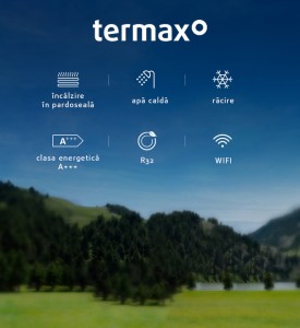 Pompa de caldura monobloc Termax 6 kW, Aer-Apa, Alimentare Monofazata, Compresor Panasonic, Inverter, R32, A+++