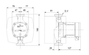 Pompa de circulatie Grundfos Alpha2 L 32-60 180, H max. 6 m, Q max. 3 mc/h, PN 10, 230V
