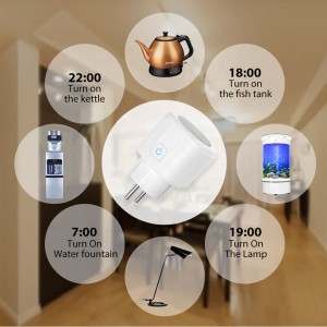 Priza inteligenta PNI SmartHome WP800 WiFi control prin internet, App Tuya Smart, compatibila cu Amazon Alexa si Google Home, masoara consumul de energie