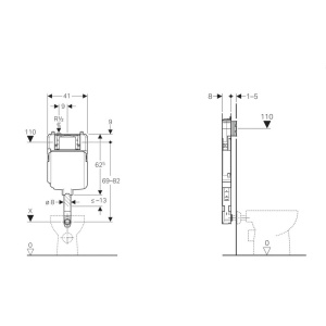 Rezervor WC incastrat, Geberit Sigma 109.791.00.1, 41 x 82 cm, 3-7.5 L - Img 2