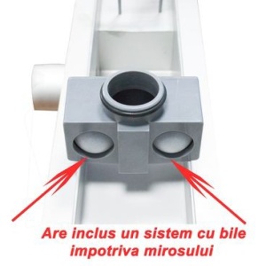 Rigola din otel inoxidabil Clasic VEN-S407A, 400 x 70 mm, membrana hidroizolanta, evacuare orizontala: Ø 40mm, Everpro - Img 5