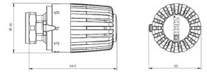 Robinet retur 1/2" + cap termostatic, Clasic M 28 x 1,5, HERZ, pentru radiatoare - Img 2