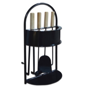 Set accesorii sobe lemn Termax cu suport, racleta, carlig, lopatica si cleste