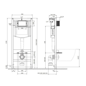 Set vas WC suspendat Moduo Plus CleanOn, capac inclus soft close si rezervor incastrat, S701-814, alb - Img 4