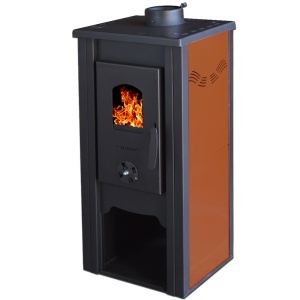 Soba pe lemn Termax Bucur, 6.11 kW, randament 86.49%, 40 m², spatiu depozitare lemne, Maro - Img 2